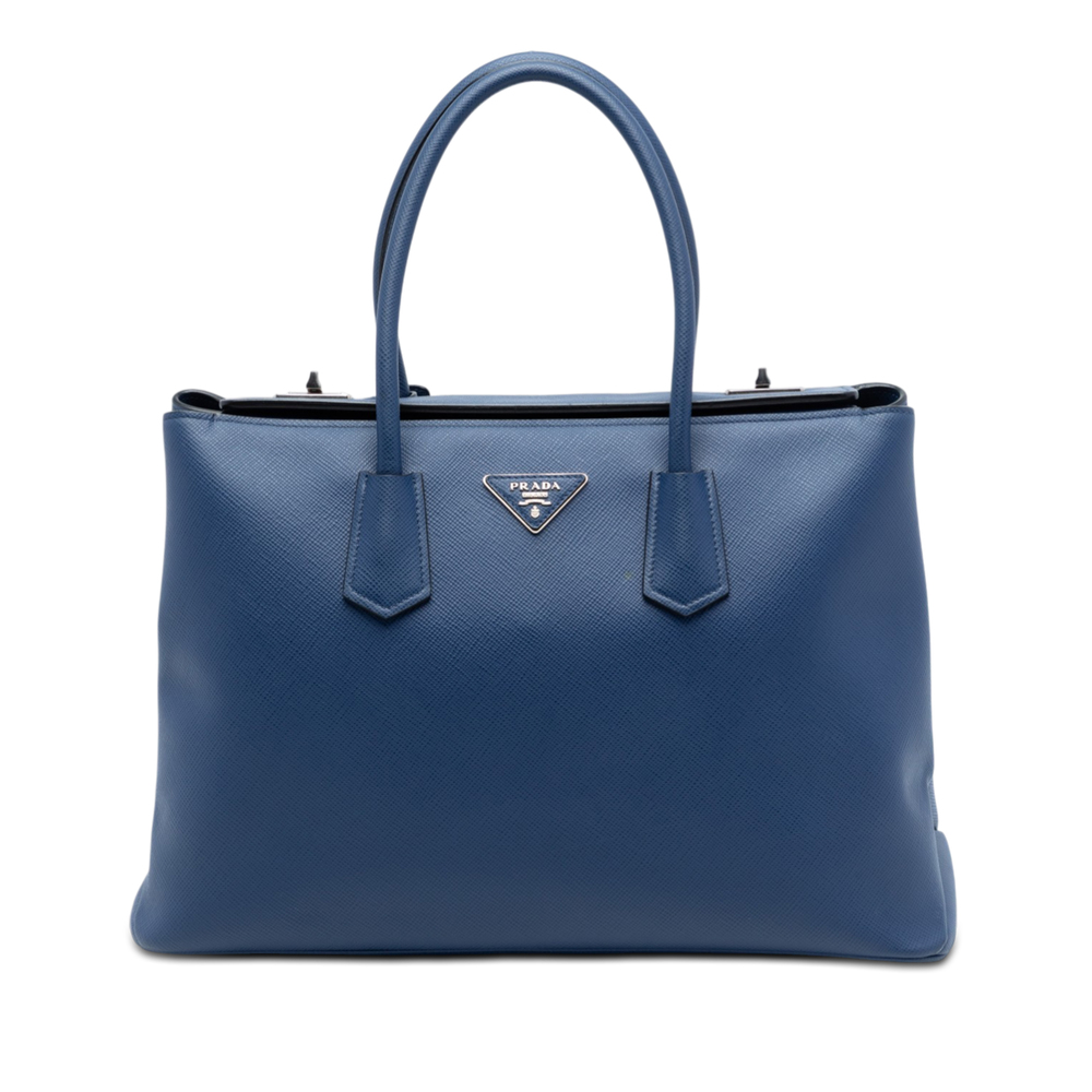 Pre-Loved Prada Saffiano Cuir Turnlock Twin Satchel
